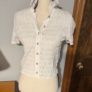 White Button-Up Women's Top